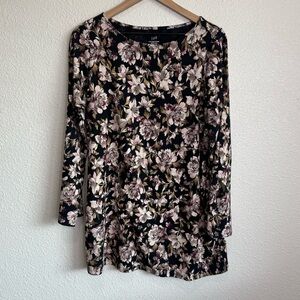 J. Jill Women's Medium Luxe Supima Split Sleeve Tunic Blouse Boho Relaxed Fit